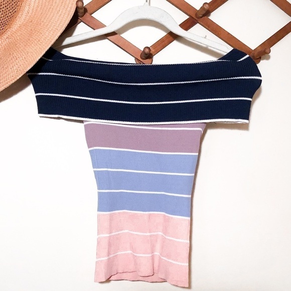 3/$25 🙌🏼 She and Sky Colorblock Off the Shoulder Top S - Picture 4 of 9